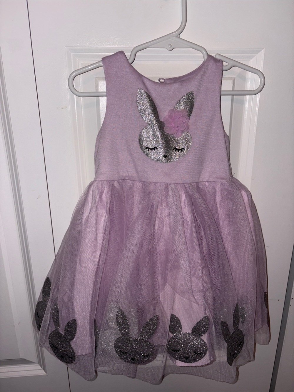 2T Girls' Lilac Bunny Tulle Dress